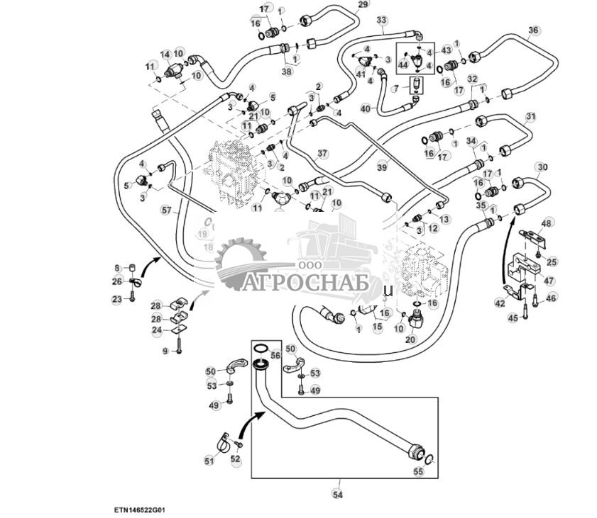 Система рулевого управления, AutoTrac™, без резервного насоса (12) (800141 - 801460) - ST855401 534.jpg